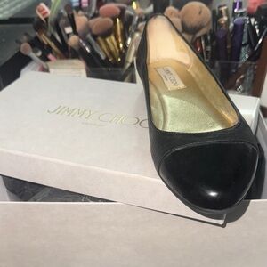 Jimmy Choo Black and Gold Women's Flats